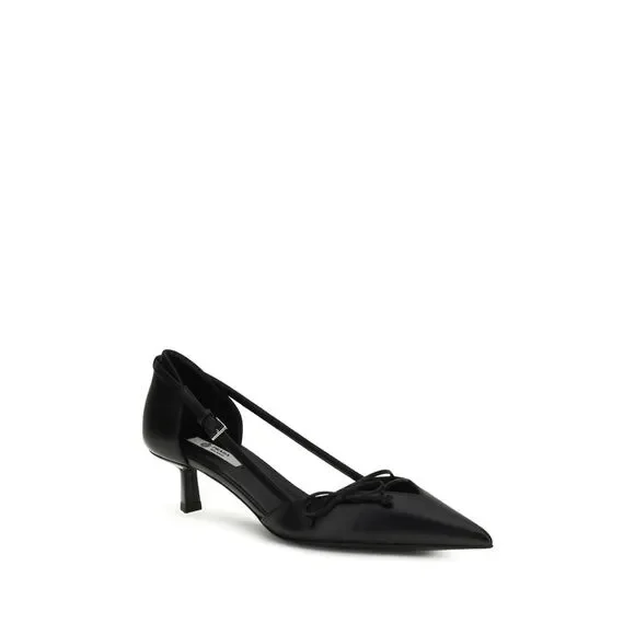 Prada Women Side-Cut Leather Pumps - Picture 2 of 4